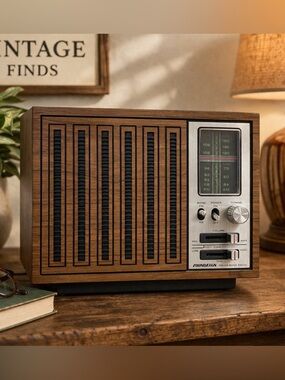 Soundesign Model 3381 Vintage AM FM Table Radio Woodgrain Working Retro MCM